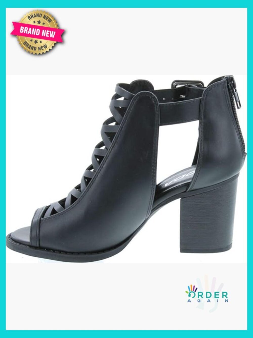 Open Toe Crisscross Straps Back Zipper High Heel Sandal with Ankle Strap